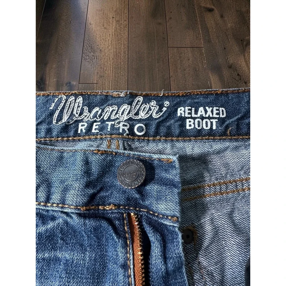 Wrangler Retro Relaxed Boot Mens 32x32 Blue Denim Jeans WLT20FM Cowboy Western